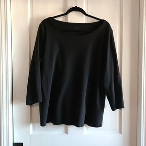 Eileen Fisher ballet neck top with 3/4 sleeves